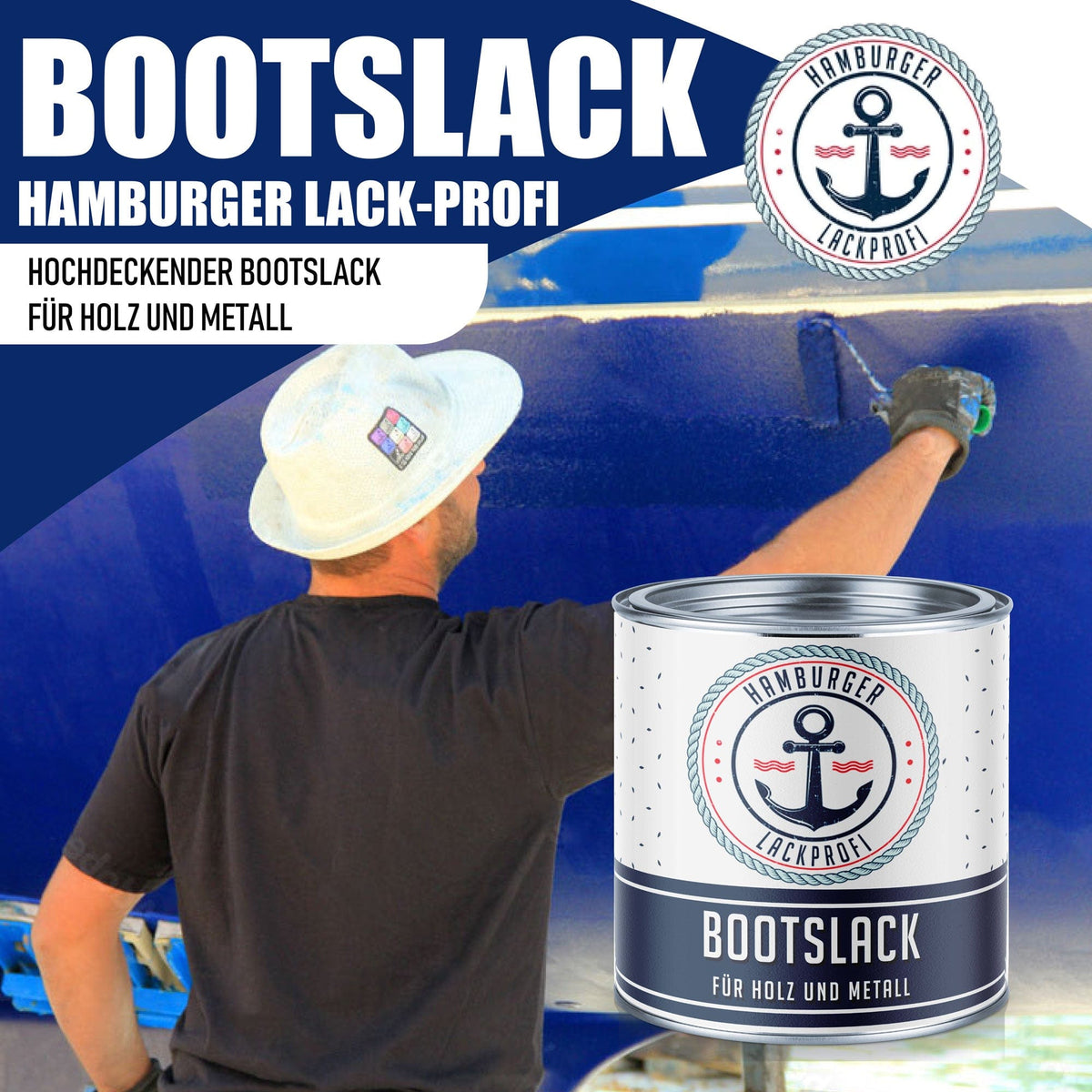 Vernice per barche Marrone beige RAL 8024 con kit di verniciatura (X500) - Hamburger Lack-Profi