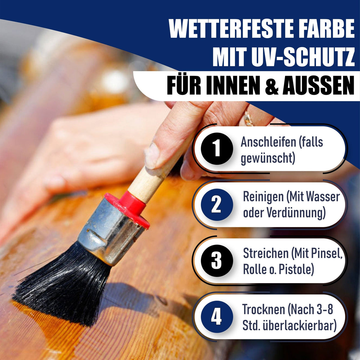 Vernice per barche Grigio vaio RAL 7000 con kit di verniciatura (X300) - Hamburger Lack-Profi