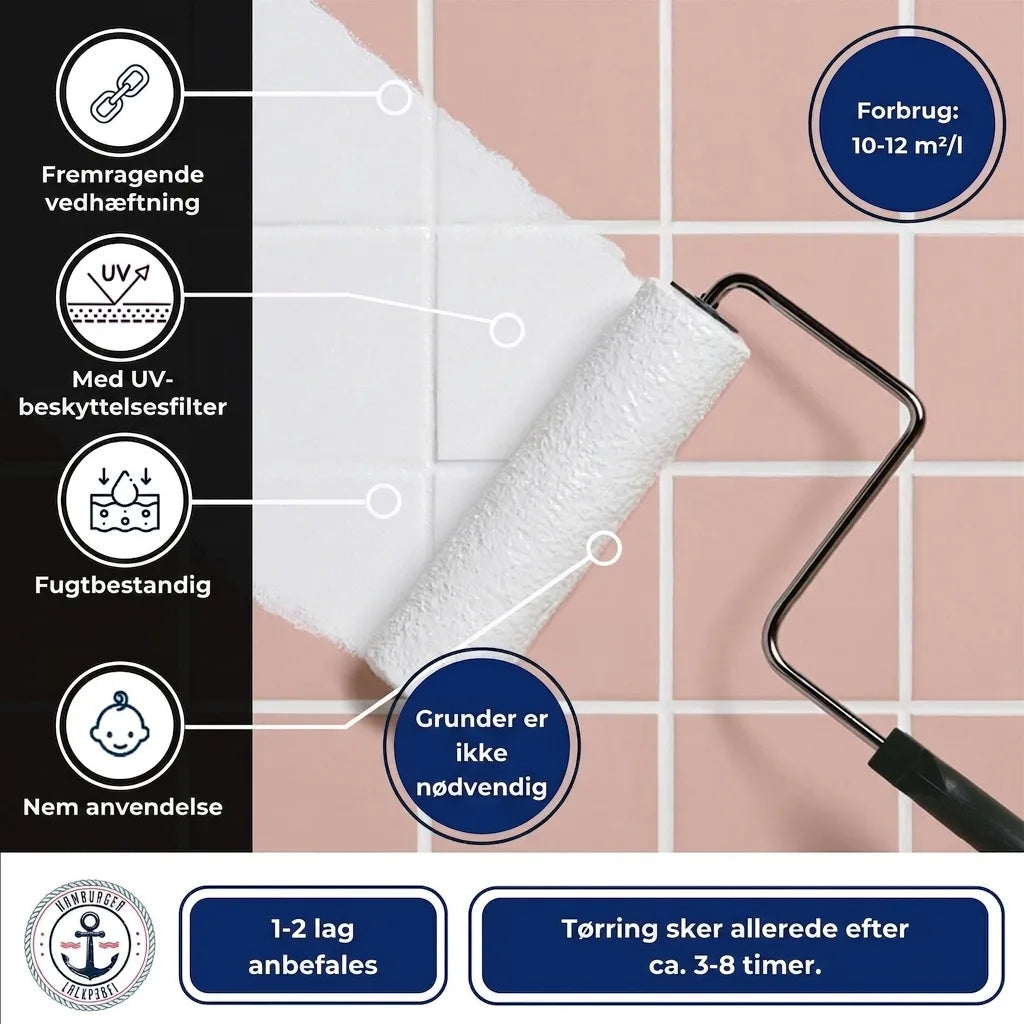 Hamburger Lack-Profi Fliesenlack Braunrot RAL 3011- hochdeckende Fliesenfarbe Rot - Hamburger Lack-Profi