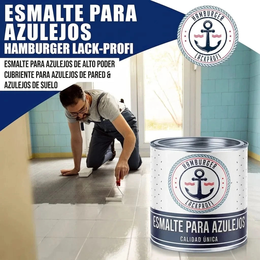 Hamburger Lack-Profi Lacke & Beschichtungen Hamburger Lack-Profi Fliesenlack in Papyrusweiß RAL 9018 mit Lackierset (X300) & Verdünnung (1 L) - Fliesenfarbe 30% Sparangebot