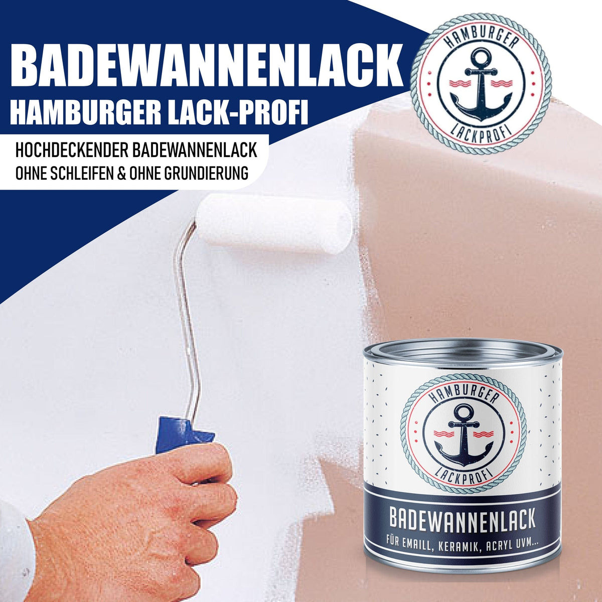 Hamburger Lack-Profi Badewannenlack Hamburger Lack-Profi 2K Badewannenlack Graphitgrau RAL 7024 - Glänzend / Seidenmatt / Matt