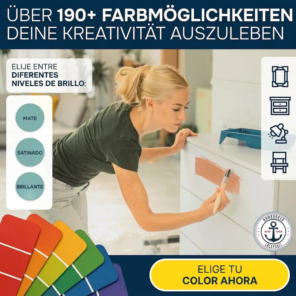 Möbelfarbe ohne Schleifen RAL 7030 Steingrau - Möbellack Hamburger Lack-Profi - Hamburger Lack-Profi