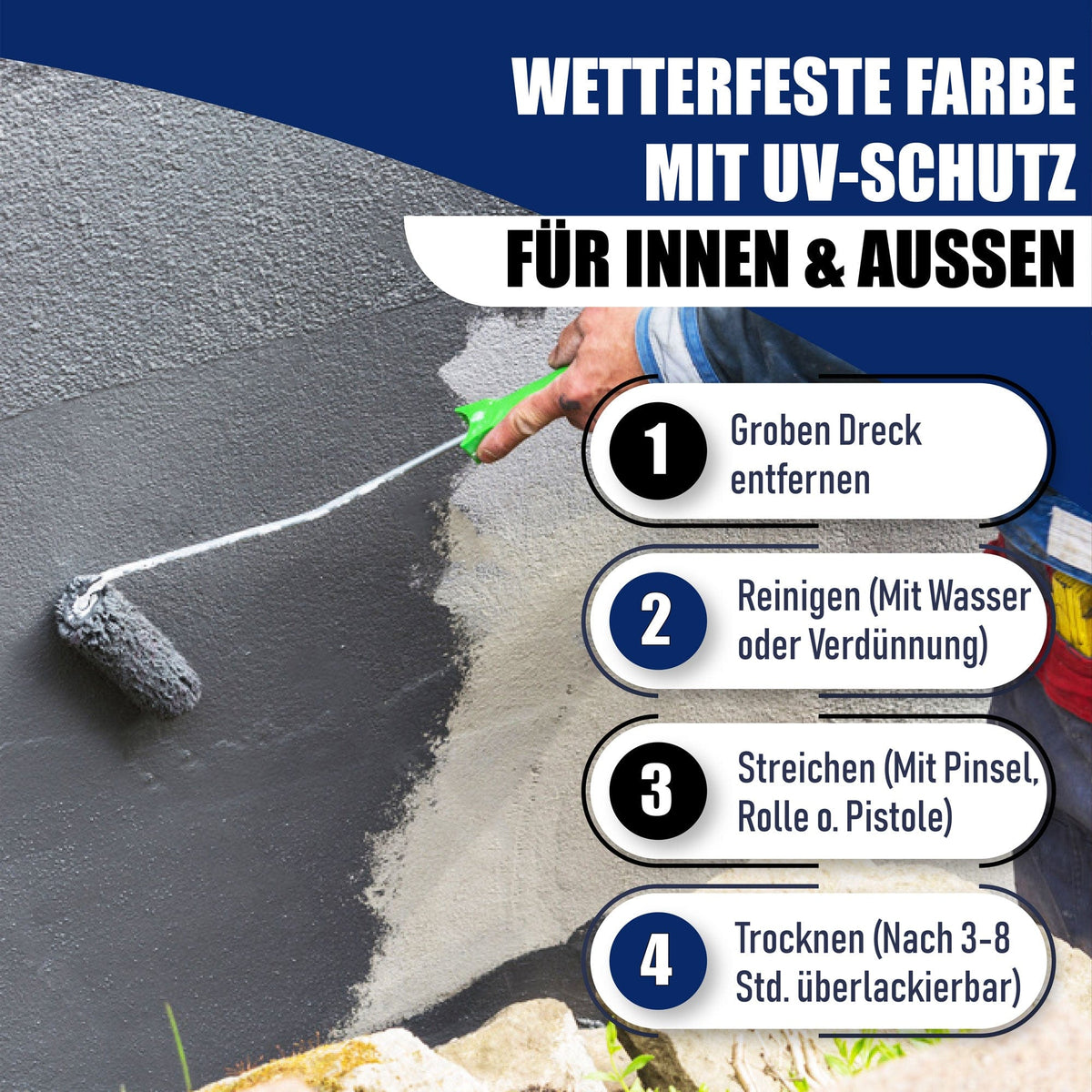 Hamburger Lack-Profi Betonfarbe Braunrot RAL 3011 - hochdeckende Fassadenfarbe - Hamburger Lack-Profi