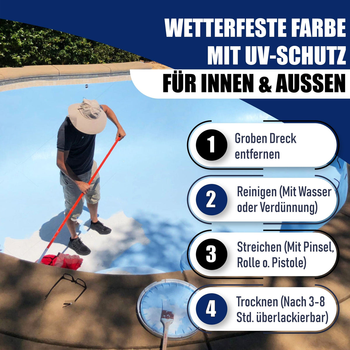 Pittura per piscina Viola rossastro RAL 4002 - altamente coprente - Hamburger Lack-Profi