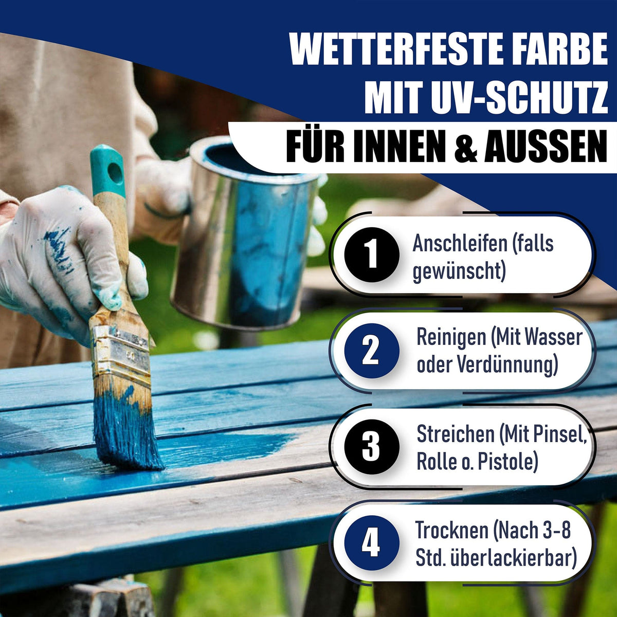 Hamburger Lack-Profi Buntlack Stahlblau RAL 5011 - Robuster Kunstharzlack - Hamburger Lack-Profi