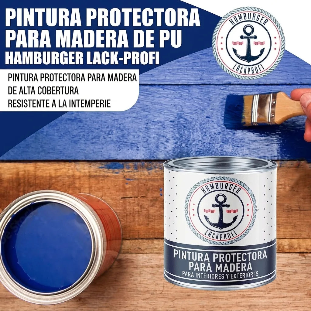 Vernice poliuretanica per legno RAL 2010 Arancio segnale - Vernice protettiva per esterni - Hamburger Lack-Profi