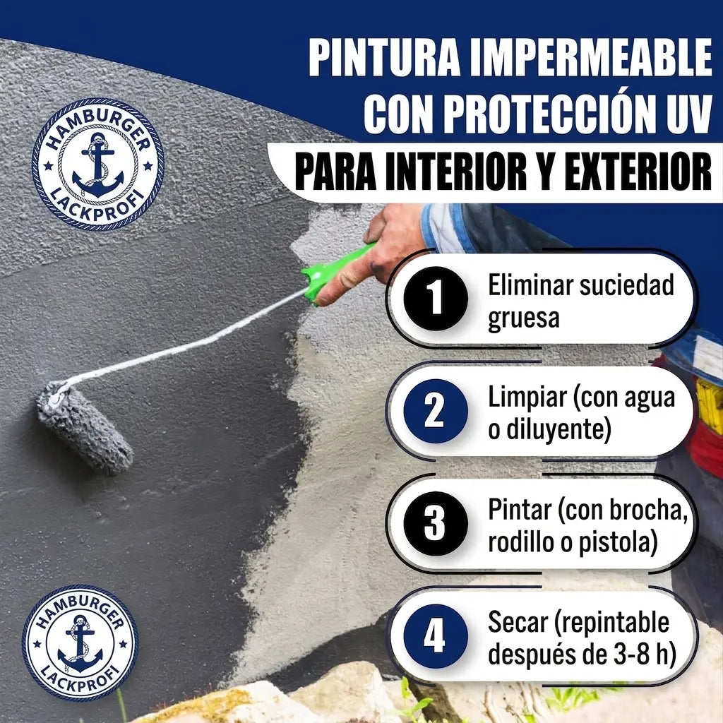 Hamburger Lack-Profi Betonfarbe Verkehrsblau RAL 5017 - hochdeckende Fassadenfarbe - Hamburger Lack-Profi