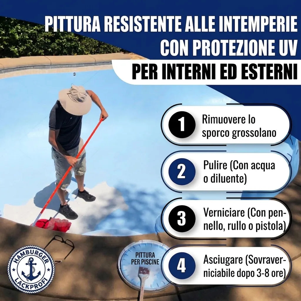 Pittura per piscina Marrone fango RAL 8003 - altamente coprente - Hamburger Lack-Profi