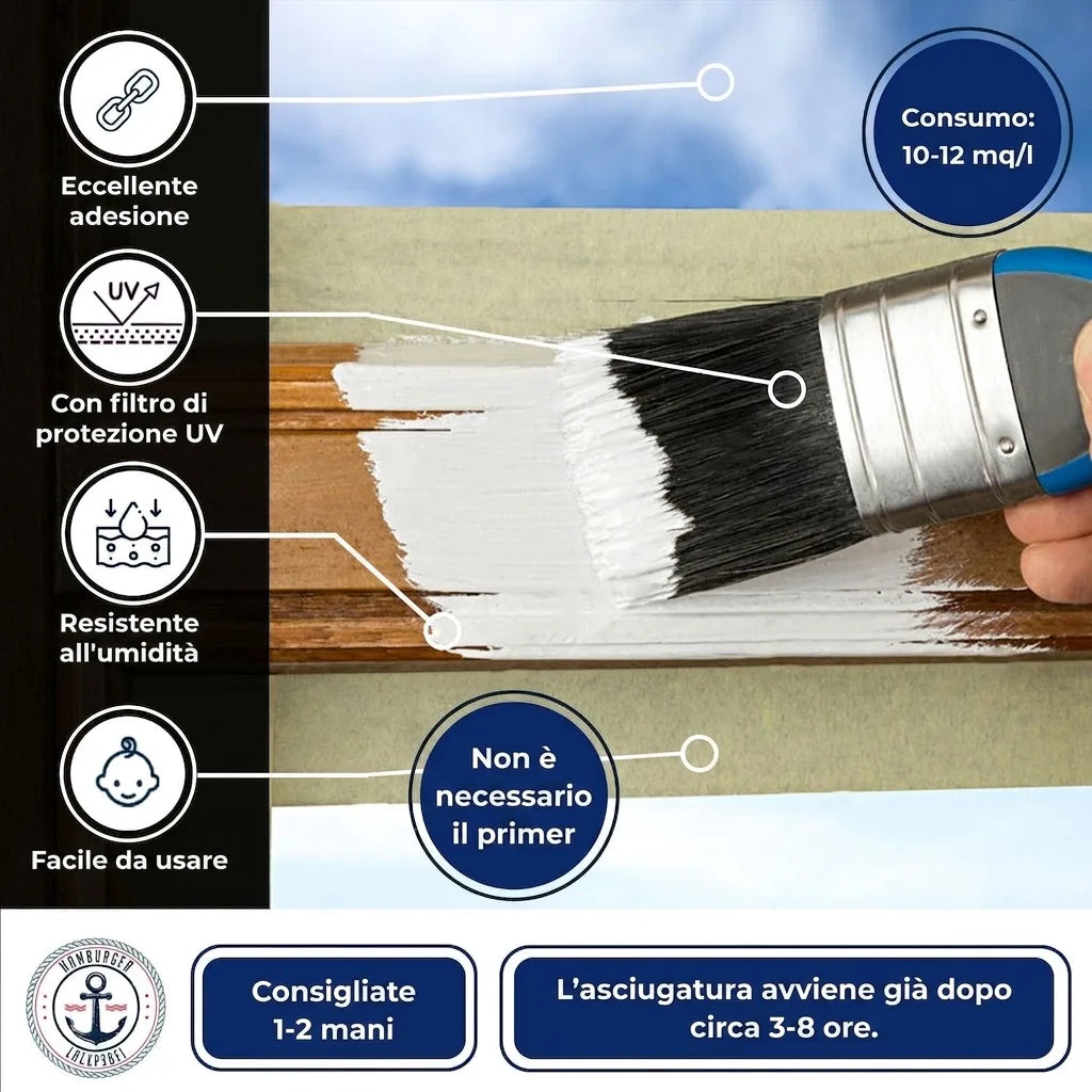 Vernice poliuretanica per legno RAL 3002 Rosso carminio - Vernice protettiva per esterni - Hamburger Lack-Profi