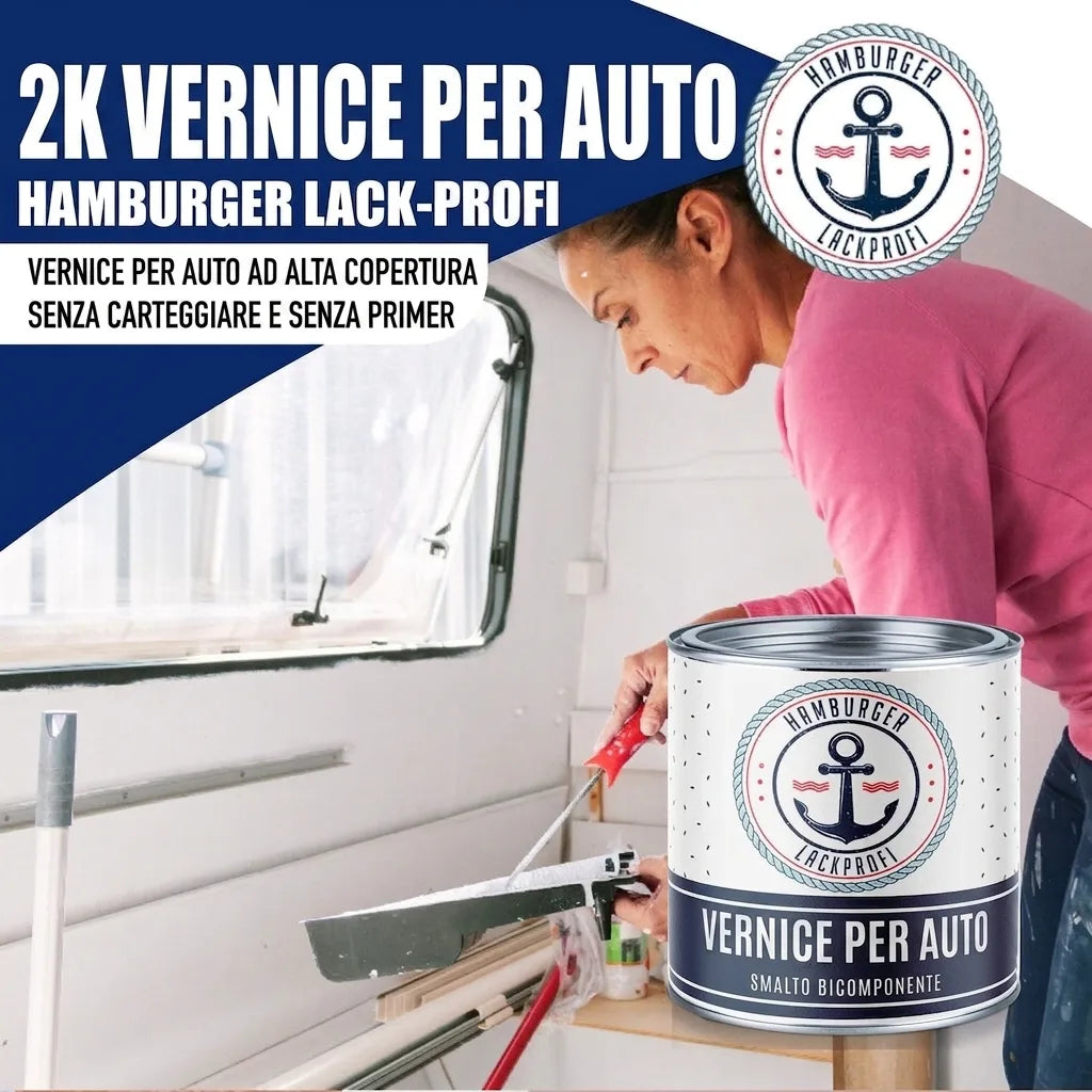 Vernice Bicomponente per Carrozzeria Blu acqua RAL 5021 - Alta Coprenza & Protezione Antiruggine - Hamburger Lack-Profi