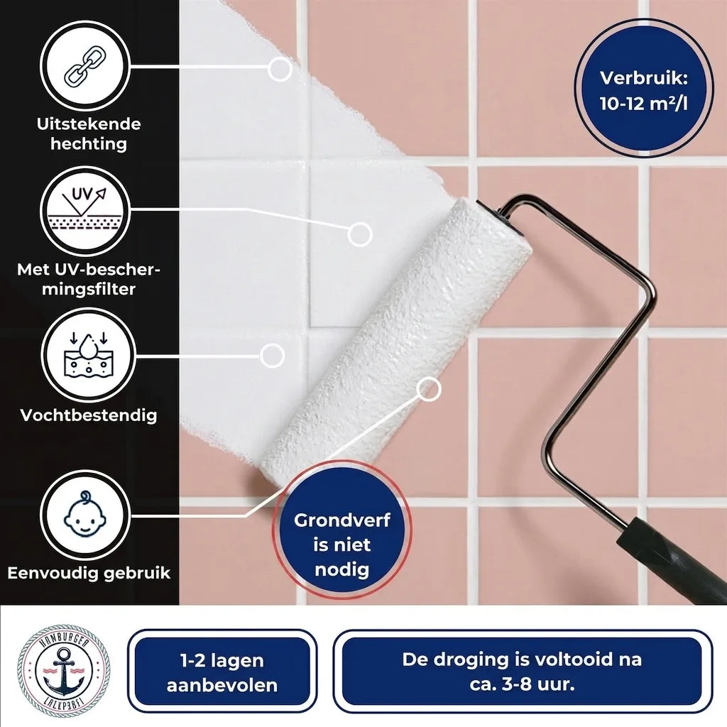 Hamburger Lack-Profi Fliesenlack Rotbraun RAL 8012 - hochdeckende Fliesenfarbe Braun - Hamburger Lack-Profi