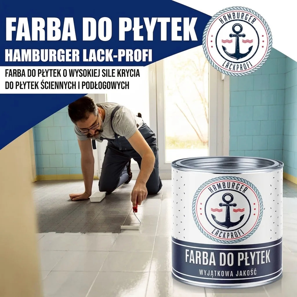 Hamburger Lack-Profi Fliesenlack Betongrau RAL 7023 - hochdeckende Fliesenfarbe Grau - Hamburger Lack-Profi