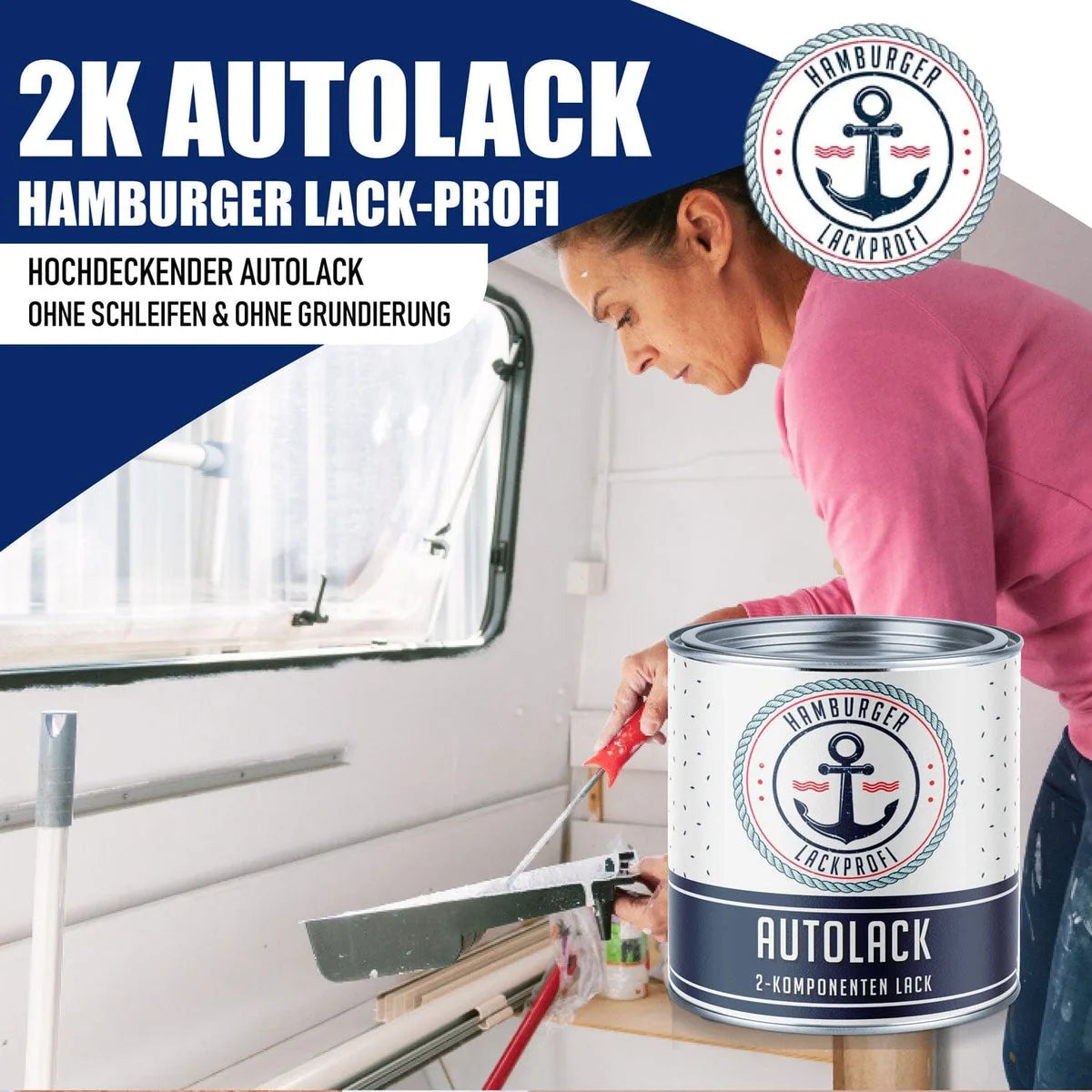 Vernice Bicomponente per Carrozzeria Arancio segnale RAL 2010 - Alta Coprenza & Protezione Antiruggine - Hamburger Lack-Profi