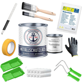 Smalto protettivo per metallo Nero traffico RAL 9017 con kit di verniciatura (X500) - Hamburger Lack-Profi