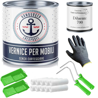 Vernice per mobili senza carteggiare RAL 6025 Verde felce - Smalto per mobili con kit di verniciatura (X300) - Hamburger Lack-Profi